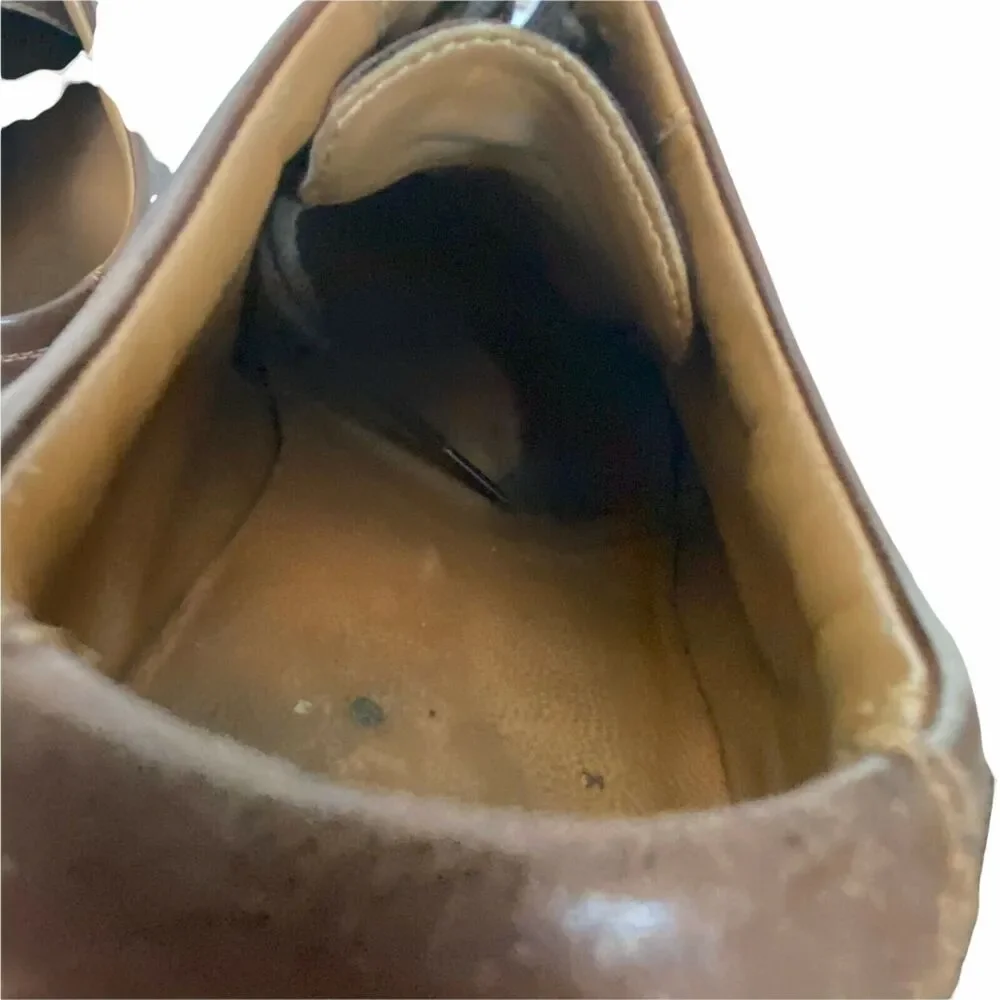 Clarks Men's 14885 Brown Leather Round Toe Lace Up Casual Oxford Shoes size 10 M